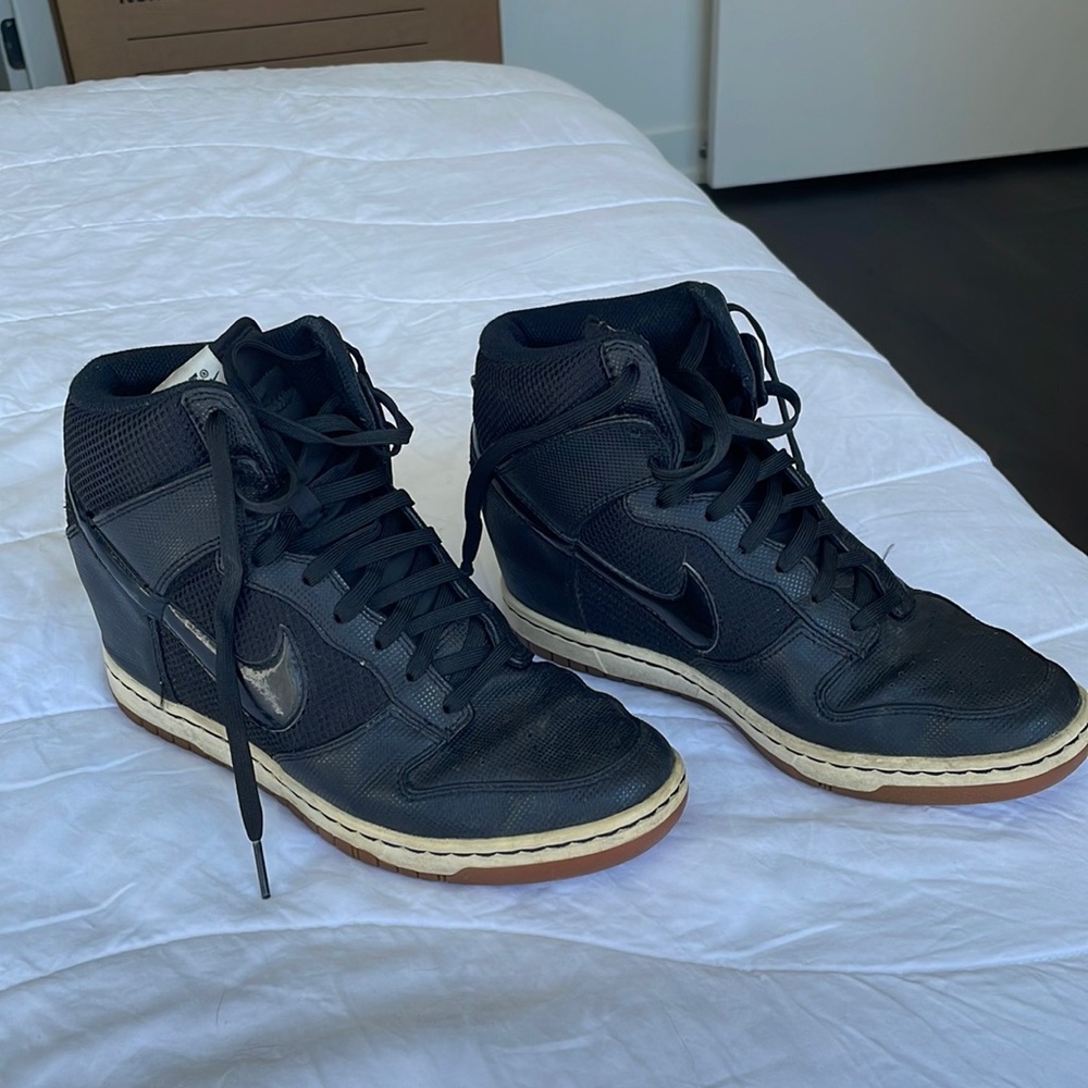 Nike Dunk Sky Hi Essential Black Gum - Wedge Womens Shoes Size 9.5